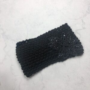 [Francesca's] Navy Knit Beaded Headband